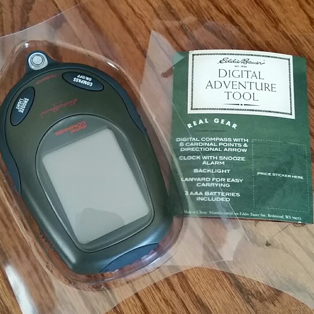 Eddie Bauer Digital Adventure Compass Clock Backlight Outdoor Hiking Tool